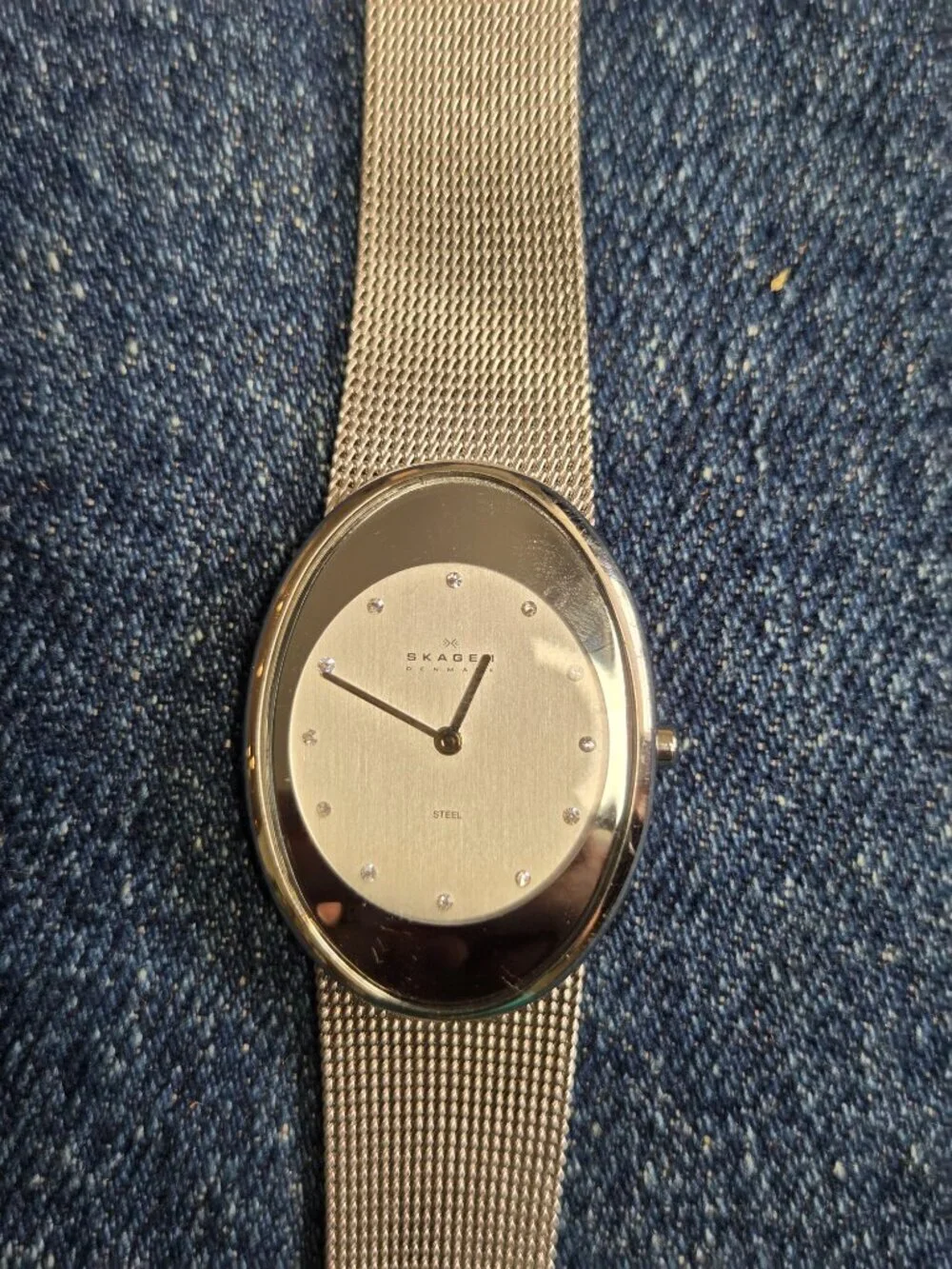 Women's - Skagen Denmark Watch with Steel Mesh Band and 12 Stones - new battery